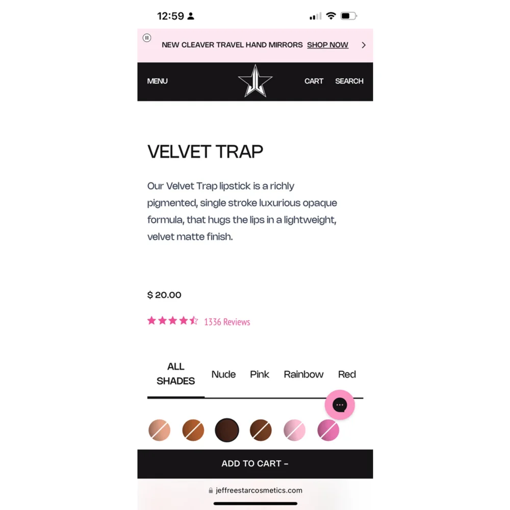 NIB Jeffree Star Cosmetics Velvet Trap Lipstick, Dominatrix